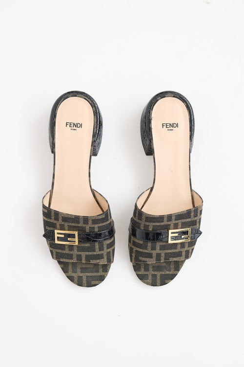 Monogram Canvas Block Heel Mule