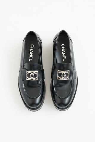 Chanel Leather CC Platform Logo Loafer