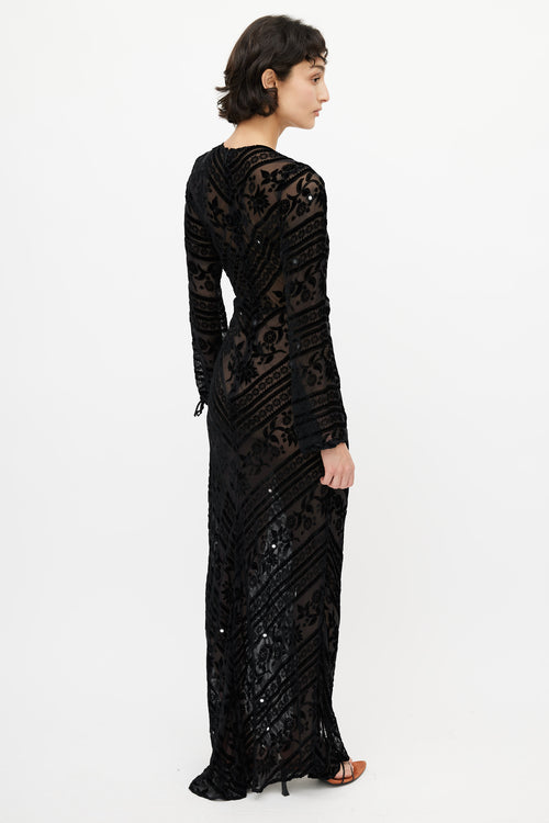 For Love 
Lemons Black Velvet Semi Sheer Dress