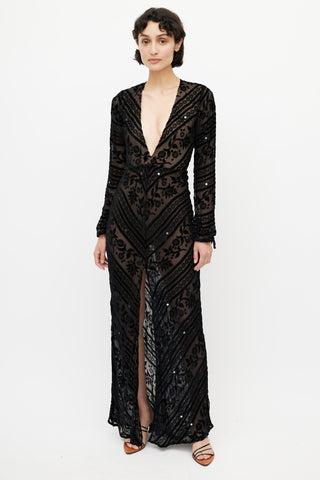 For Love 
Lemons Black Velvet Semi Sheer Dress