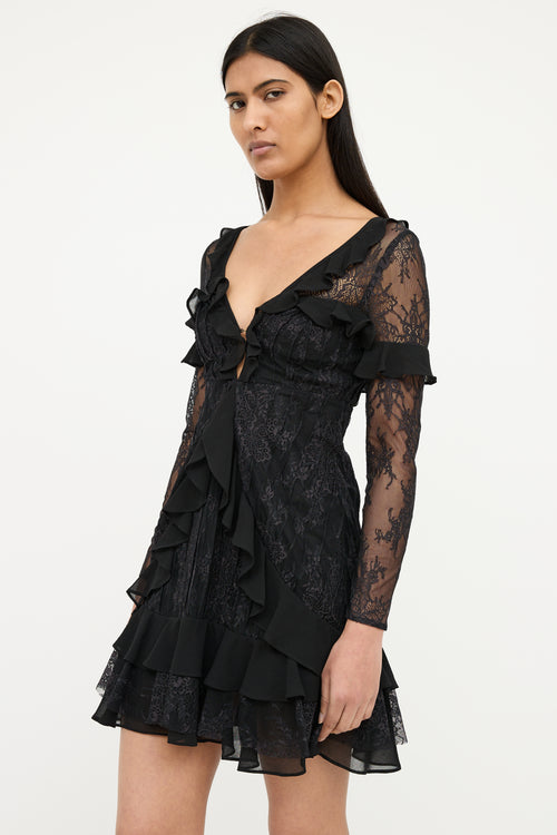 For Love 
Lemons Black Lace Long Sleeve Dress