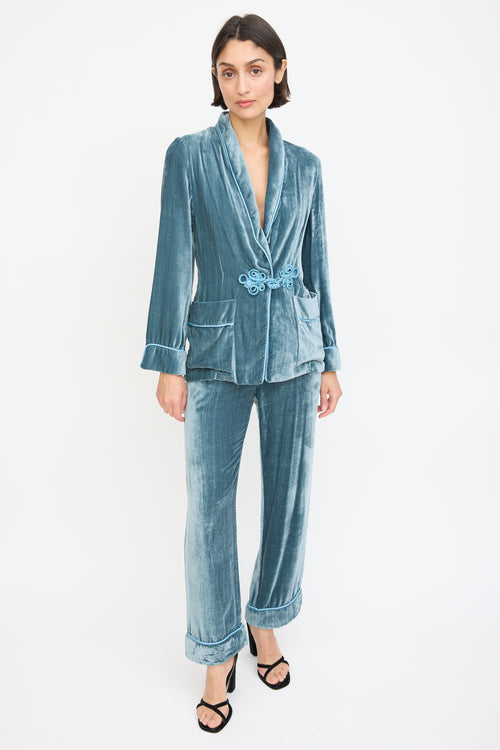 F.R.S. For Restless Sleepers Blue Velvet Suit