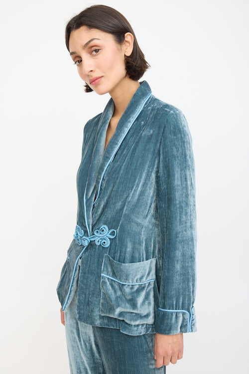 For Restless Sleepers Blue Velvet Suit