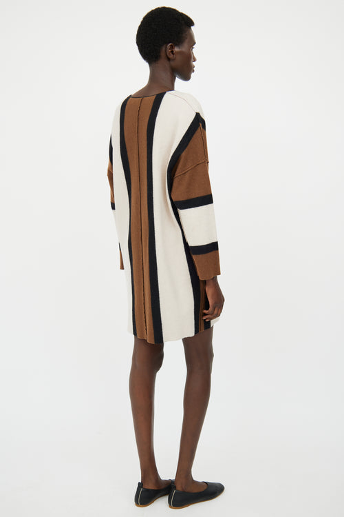 Forte Forte Brown 
Beige Long Sleeve Wool Dress