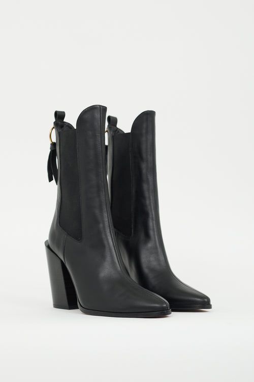 Frame Black Leather Le Manhattan Boot