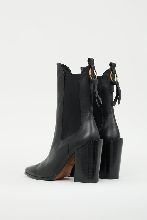 Frame Black Leather Le Manhattan Boot