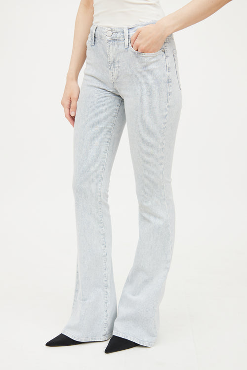 Frame Blue 
White Stripe High Flare Jean