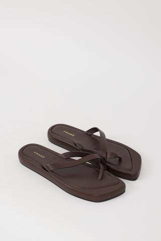 Frame Brown Leather Le Montauk Sandal