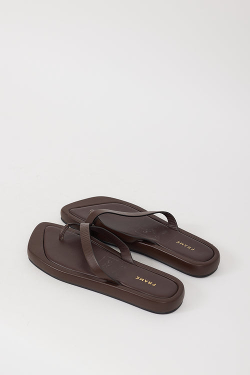 Frame Brown Leather Le Montauk Sandal