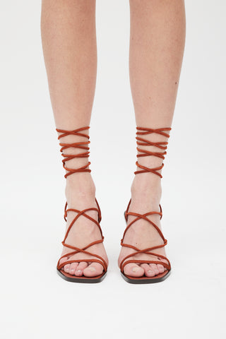 Frame Burnt Orange Suede Le Doheny Wrapped Heel