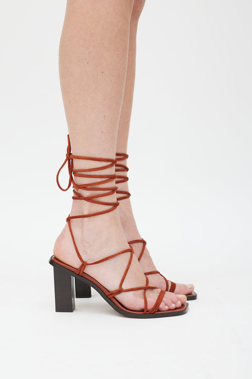 Frame Burnt Orange Suede Le Doheny Wrapped Heel