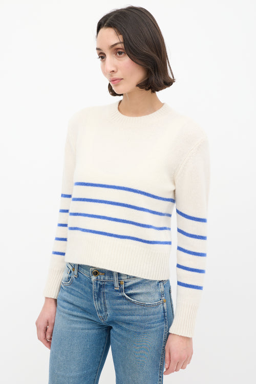 Frame Cream 
Blue Cashmere Striped Sweater