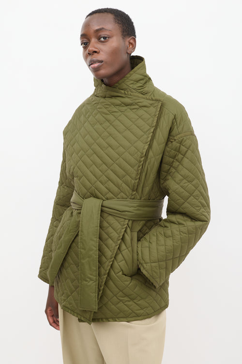 Frame Green Quilted Wrap Jacket