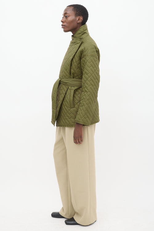 Frame Green Quilted Wrap Jacket