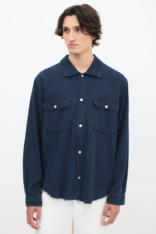 Frame Raw Denim Two Pocket Shirt