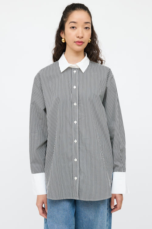 FrameWhite 
Black Striped Shirt