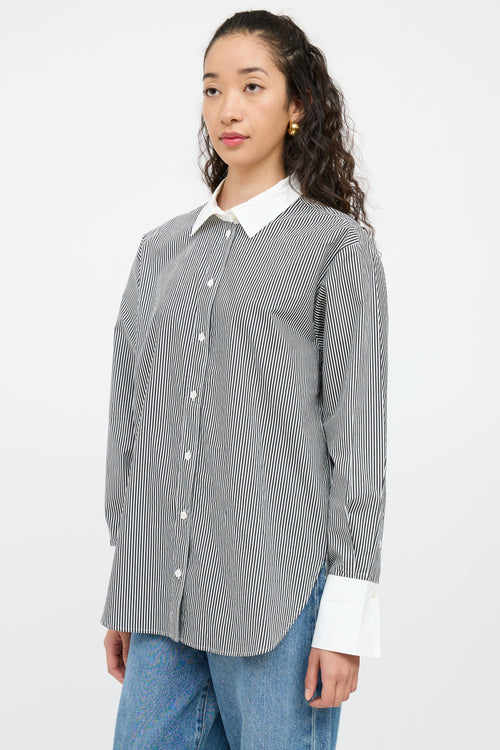 FrameWhite 
Black Striped Shirt