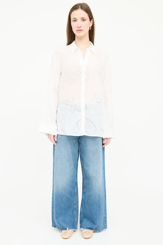 Frame Eyelet Button Up Shirt