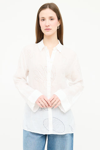 Frame Eyelet Button Up Shirt