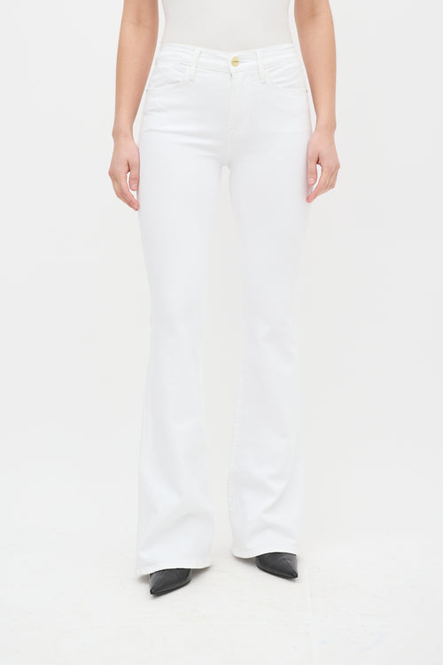 Frame White Le High Flare Jeans