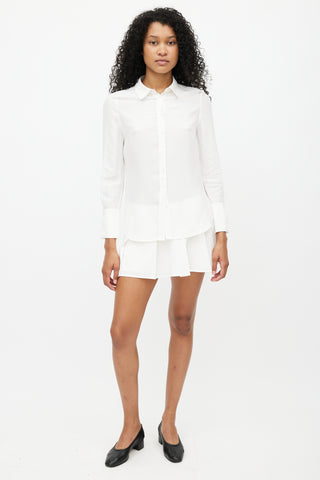 Frame White Silk Cuffed Shirt