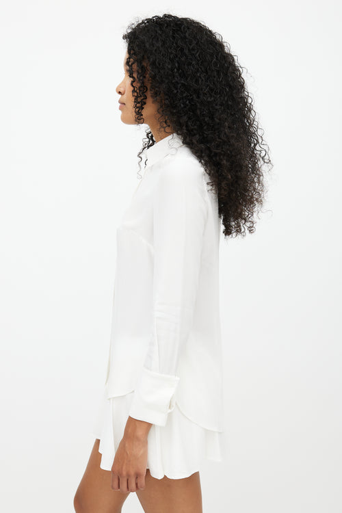 Frame White Silk Cuffed Shirt