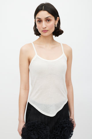 Frances De Lourdes Cream Cashmere Knit Tank