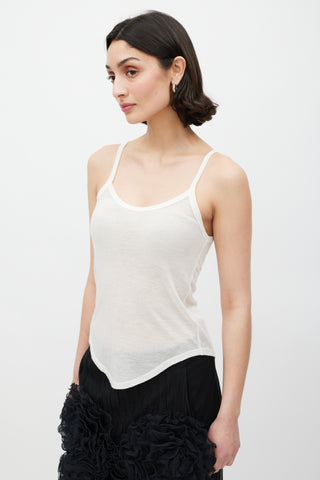 Frances De Lourdes Cream Cashmere Knit Tank