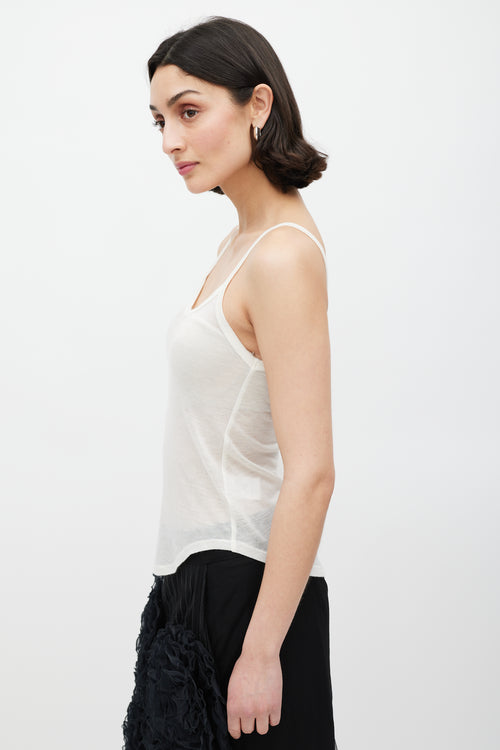 Frances De Lourdes Cream Cashmere Knit Tank