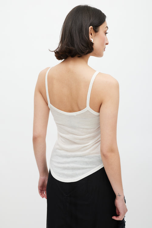 Frances De Lourdes Cream Cashmere Knit Tank