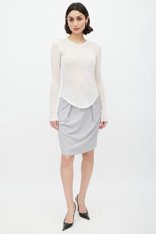 Frances De Lourdes Cream Cashmere Knit Top