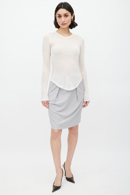 Frances De Lourdes Cream Cashmere Knit Top