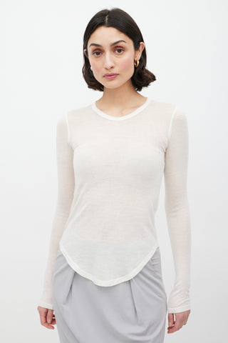 Frances De Lourdes Cream Cashmere Knit Top