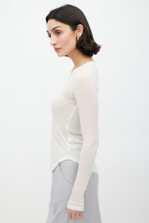 Frances De Lourdes Cream Cashmere Knit Top