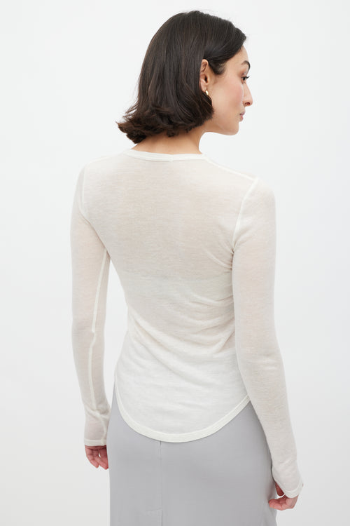 Frances De Lourdes Cream Cashmere Knit Top