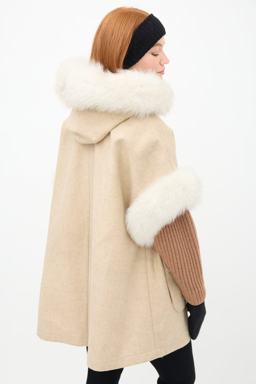 Freed 
Freed Beige Wool 
Fur Trim Coat