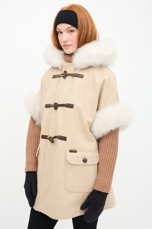 Freed 
Freed Beige Wool 
Fur Trim Coat