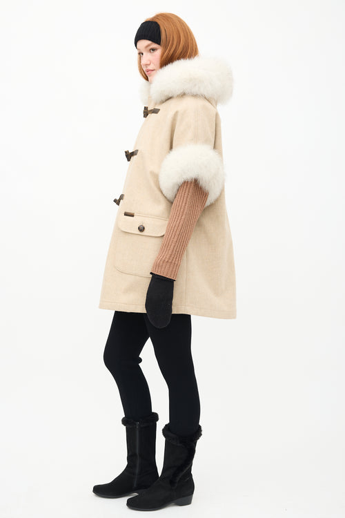 Freed 
Freed Beige Wool 
Fur Trim Coat