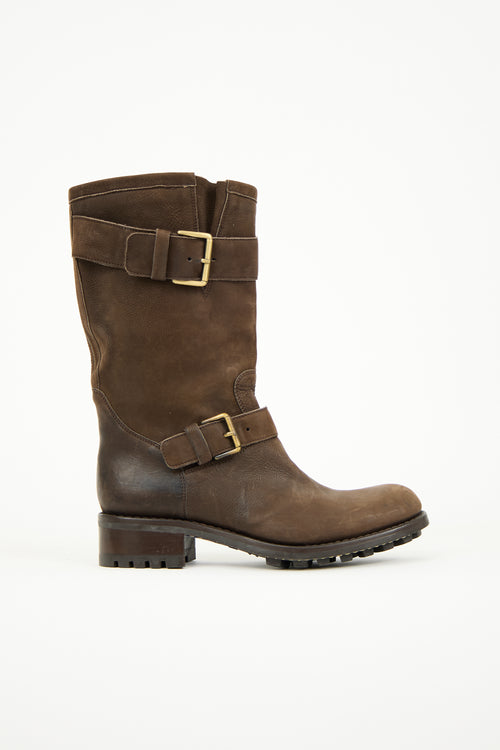 Freelance Brown Leather Biker Boot