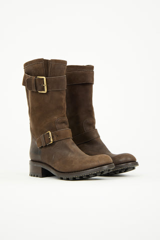 Freelance Brown Leather Biker Boot