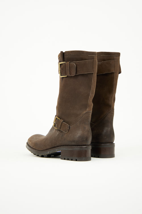 Freelance Brown Leather Biker Boot