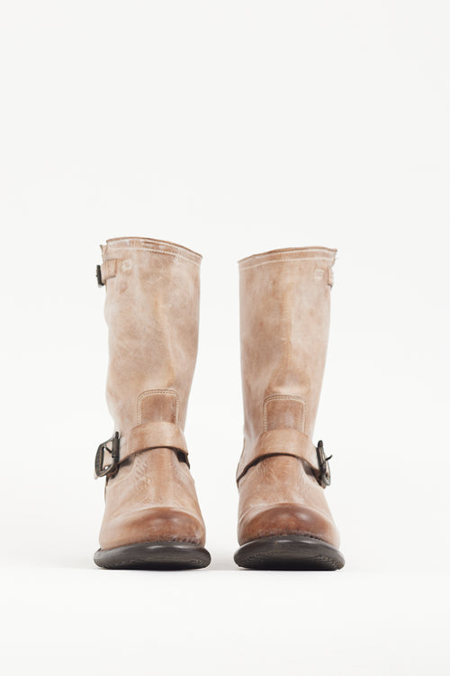 Frye Beige Leather Vera Boot