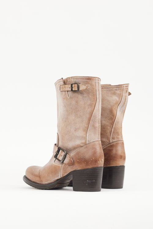 Frye Beige Leather Vera Boot