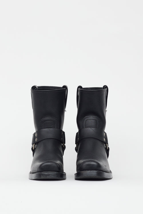 Frye Black 8R Leather Harness Boot