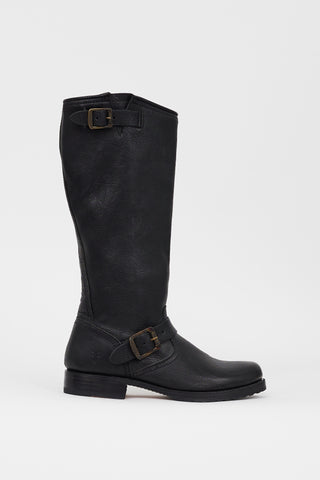 Frye Black Leather Veronica Slouch Boot