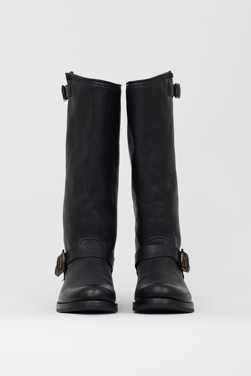 Frye Black Leather Veronica Slouch Boot