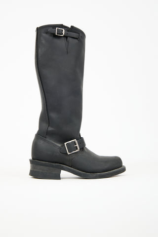 Frye Black Leather Veronica Slouch Boot