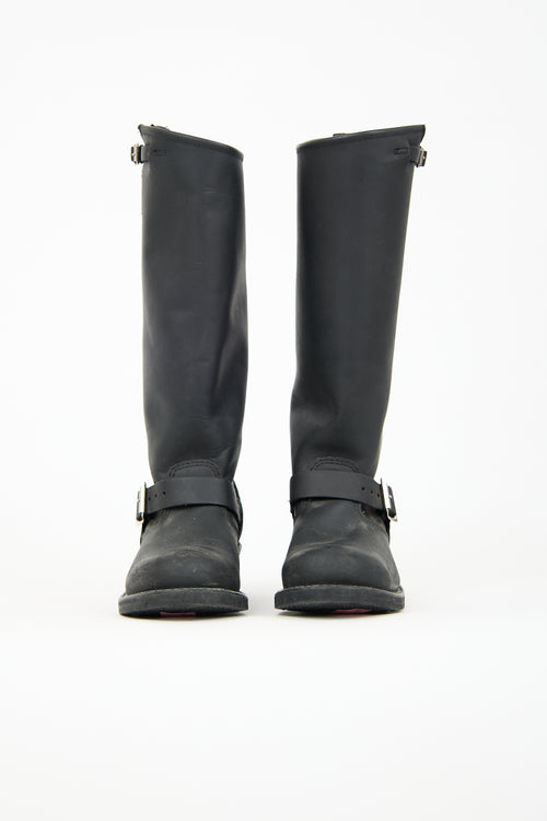 Frye Black Leather Veronica Slouch Boot