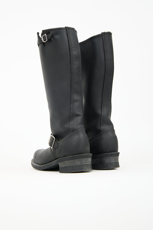 Frye Black Leather Veronica Slouch Boot