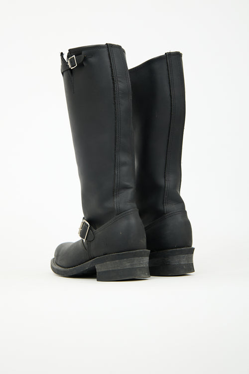 Frye Black Leather Veronica Slouch Knee High Boot